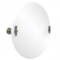 Retro-Wave Collection 22 in. x 22 in. Frameless Round Single Tilt Mirror with Beveled Edge in Antique Pewter