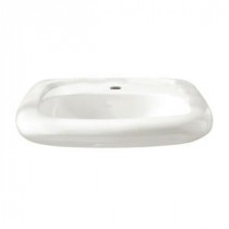 Murro Wall Hung Bathroom Sink with Less Overflow and Center Hole Only in White