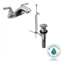 Dominion 4 in. Centerset 2-Handle Bathroom Faucet in Chrome with Drain