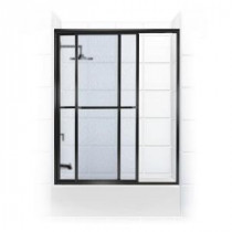 Paragon Series 56 in. x 56 in. Framed Sliding Tub Door with Towel Bar in Oil Rubbed Bronze and Obscure Glass