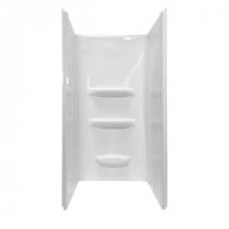 Elite 36 in. x 36 in. x 69 in. 3-Piece Direct-to-Stud Shower Wall Kit in White