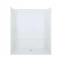 Advantage 39-3/8 x 63-1/4 in. x 73-1/4 in. Shower Kit with Age-in-Place Backers in White