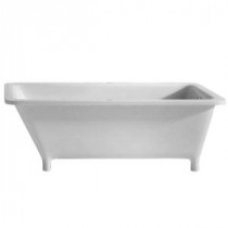 Bathhaus 5.6 ft. Lucite Acrylic Right Drain Rectangular Freestanding Bathtub in White
