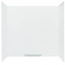 Durawall 30 in. x 60 in. x 58 in. 3-piece Easy Up Adhesive Bath Tub Wall in White