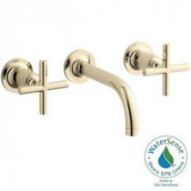 Purist Wall-Mount 2-Handle Bathroom Faucet Trim Kit in Vibrant French Gold