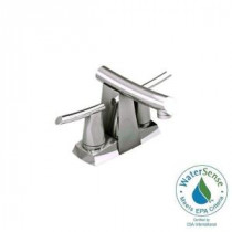 Green Tea 4 in. Centerset 2-Handle Low-Arc Bathroom Faucet in Satin Nickel with Pull-Out Spout