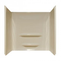 Elite 30 in. x 60 in. x 59 in. 3-piece Direct-to-Stud Tub Wall Kit in Almond