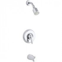 Coralais 1-Handle Tub and Shower Faucet Trim in Polished Chrome (Valve Not Included)