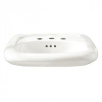 Murro Wall Hung Bathroom Sink with Overflow and 8 in. Faucet Holes in White