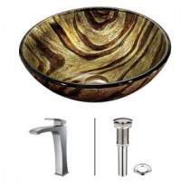 Zebra Vessel Sink in Multicolor with Faucet in Chrome