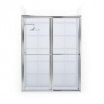 Newport Series 64 in. x 70 in. Framed Sliding Shower Door with Towel Bar in Chrome and Aquatex Glass