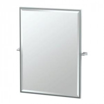 Bleu 27.50 in. x 32.50 in. Framed Single Large Rectangle Mirror in Chrome