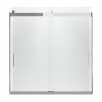 Levity 59-9/16 in. x 62 in. Heavy Semi-Framed Sliding Tub/Shower Door with Crystal Clear Glass in Silver