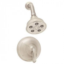 Caspian Pressure Balance Valve and Trim in Shower Combination in Brushed Nickel