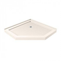 SlimLine 36 in. x 36 in. Neo-Angle Shower Base in Biscuit