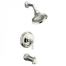 Bancroft 1-Handle Rite-Temp Pressure-Balance Bath and Shower Faucet Trim in Vibrant Polished Nickel (Valve Not Included)