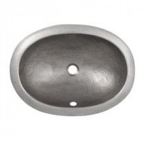 Oval Drop-In Bathroom Sink in Satin Nickel