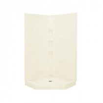 Intrigue 40-1/4 in. x 40-1/4 in. 78-7/8 in. Shower Kit in Biscuit