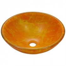 Double Layer Glass Vessel Sink in Yellow and Orange