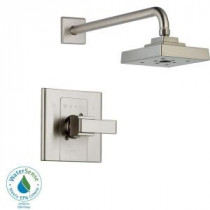 Arzo Single-Handle 1-Spray Shower Faucet Trim Kit Only in Stainless (Valve Not Included)