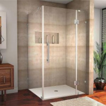 Avalux 40 in. x 72 in. Frameless Shower Enclosure in Stainless Steel with Self Closing Hinges