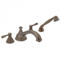 Kingsley 2-Handle Deck-Mount Roman Tub Faucet Trim Kit with Hand Shower in Oil Rubbed Bronze (Valve Sold Separately)