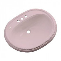 Malibu Drop-In Bathroom Sink with Faucet Hole in Wild Rose