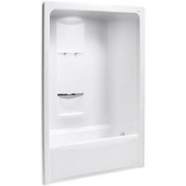 Sonata 60 in. x 34.8125 in. x 90 in. Bath and Shower Kit with Right Drain in White