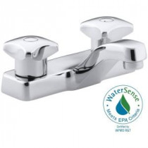 Triton 4 in. Centerset 2-Handle Low-Arc Bathroom Faucet in Polished Chrome with Standard Handle
