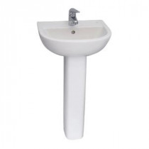 Compact 500 Pedestal Combo Bathroom Sink in White