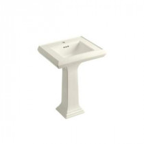 Memoirs Pedestal Bathroom Sink Combo with Single-Hole Faucet Drilling and Classic Design in Biscuit