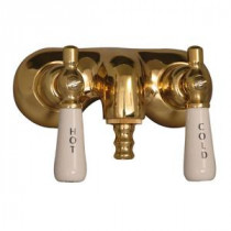 2-Handle Claw Foot Tub Faucet without Hand Shower with Old Style Spigot in Polished Brass