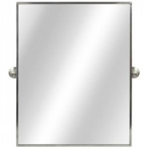 22 in. W x 28 in. L Framed Wall Mirror in Brushed Silver