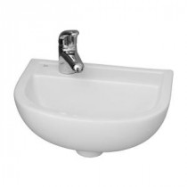 Compact 15 in. Wall-Mounted Bathroom Sink in White