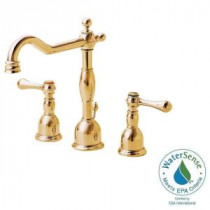 Opulence 8 in. Widespread 2-Handle High-Arc Bathroom Faucet in Polished Brass (DISCONTINUED)