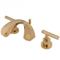 Manhattan 8 in. Widespread 2-Handle High-Arc Bathroom Faucet in Polished Brass