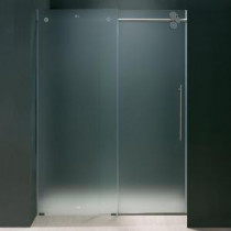 72 in. x 74 in. Frameless Bypass Shower Door in Chrome with Frosted Glass