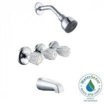 Aragon WaterSense 3-Handle 1-Spray Tub and Shower Faucet in Chrome