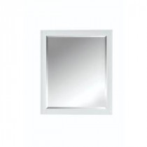 Manor Grove 33 in. L x 28 in. W Framed Wall Mirror in White