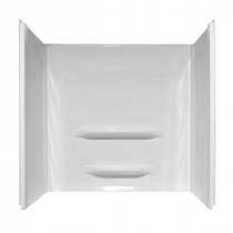 Elite 30 in. x 60 in. x 59 in. 3-Piece Direct-to-Stud Tub Wall Kit in White