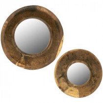Lyle 13.25 in. x 13.25 in. Round Framed Wall Mirror (Set of 2)