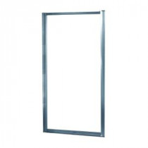 Tides 25 in. to 27 in. x 65 in. Framed Pivot Shower Door in Silver with Clear Glass