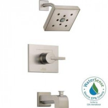 Vero 1-Handle 1-Spray H2Okinetic Tub and Shower Faucet Trim Kit Only in Stainless (Valve Not Included)