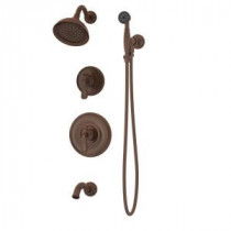 Winslet Single-Handle 1-Spray Tub and Shower Faucet with Hand Shower and 60 in. Flexible Metal Hose in Oil Rubbed Bronze