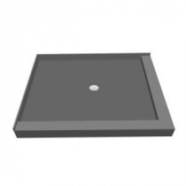 30 in. x 48 in. Double Threshold Shower Base with Center Drain