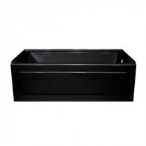 Linear 5 ft. Whirlpool Tub with Right Drain in Black