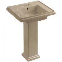 Tresham Pedestal Combo Bathroom Sink with 4 in. Centers in Mexican Sand