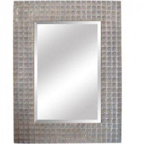 37 in. x 50 in. Rectangular Decorative Silver Polyurethane Framed Mirror