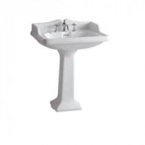 China Series Large Traditional Pedestal Combo Bathroom Sink in White