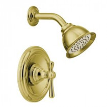 Kingsley 1-Handle Moentrol Shower Facuet Trim Kit in Polished Brass (Valve Not Included)